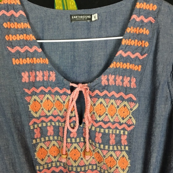 EARTHBOUND / Boho Peasant Embroidered Pocket Dress - Picture 3 of 4